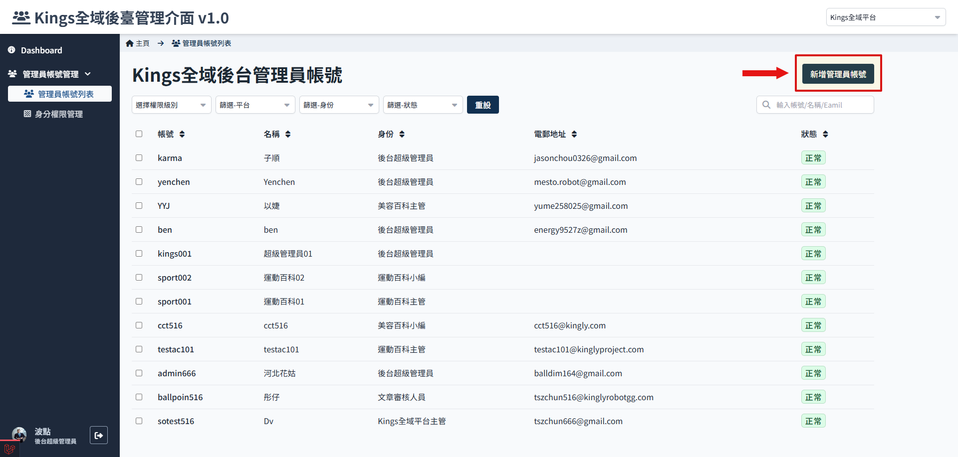 新增管理員